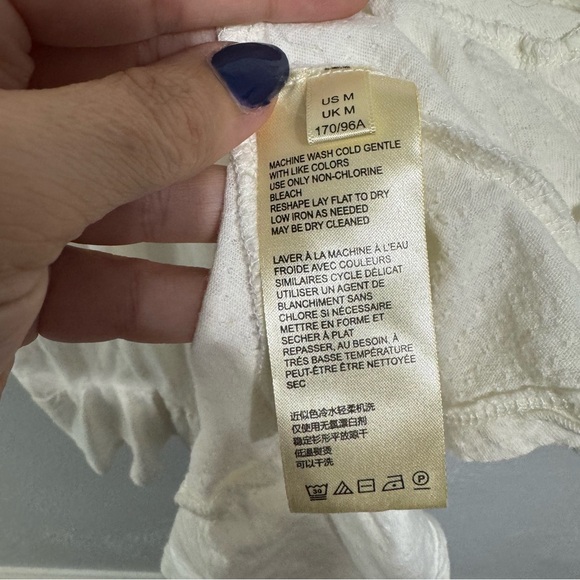 Anthropologie cream ruffle trapeze swing top med - Picture 7 of 8